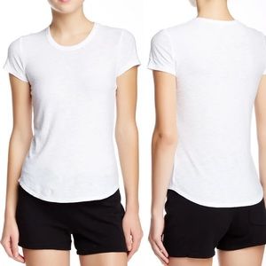 James Perse White Crew Neck Tee lightly see through